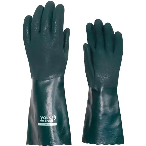 Luva de PVC 36cm Verde Forrada Volk Mais Resistênte e Reforçada Que Linha Smart CA 33747