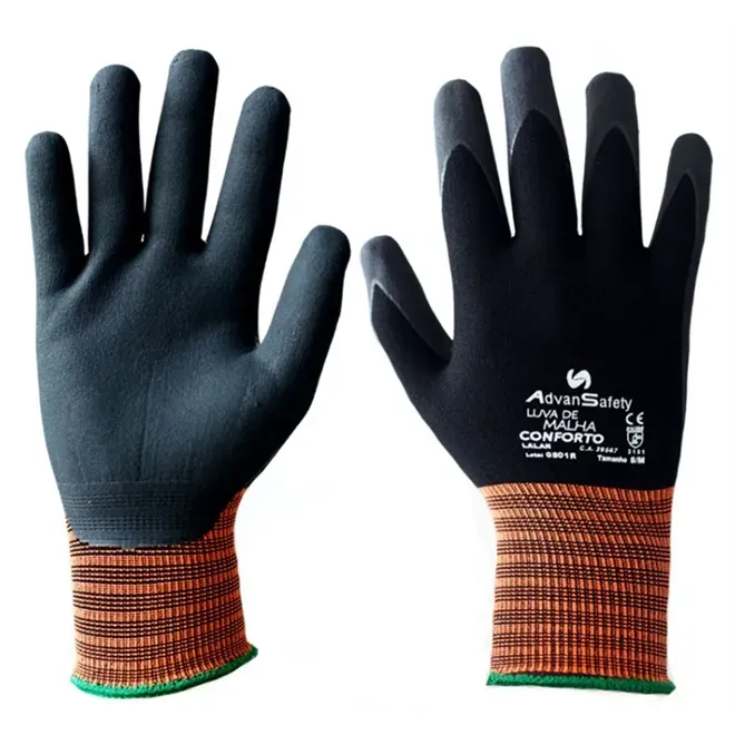 Luva de Poliéster Com Banho Nitrílico Foam Conforto CA 39567
