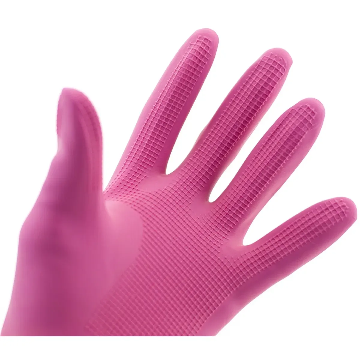 Luva de Látex Rosa Reforçada 33cm Ranhurada Sem Forro Volk