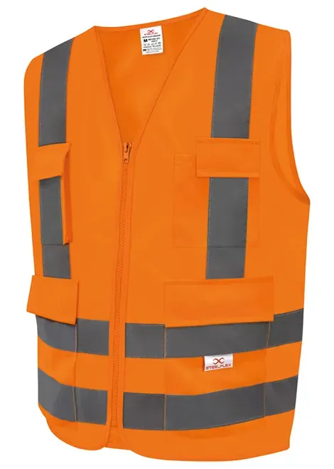 Colete Refletivo Steelflex 4 Bolsos Laranja Fluorescente STF-VACL94030