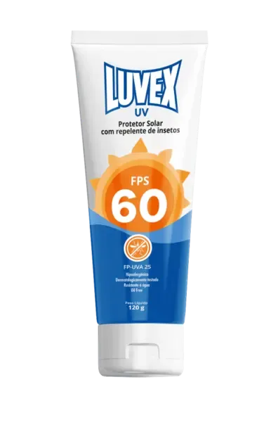 Protetor Solar Com Repelente Luvex FPS 60 Bisnaga 120g