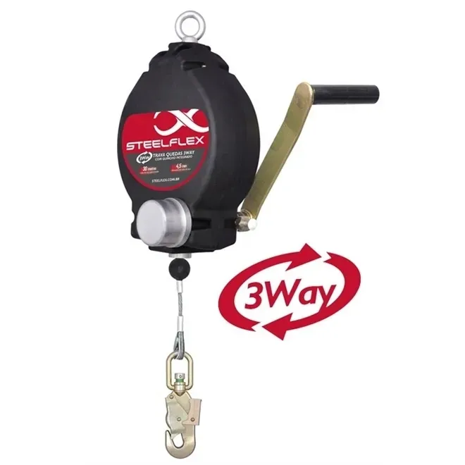 Trava-Quedas Retrátil Sistema de Resgate 3-Way Steelflex Stf TW0452- 20 Metros