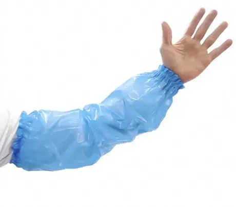 Mangote Descartável de Plástico Azul 55 Cm Prevemax Pacote com 100 Unidades CA 30359