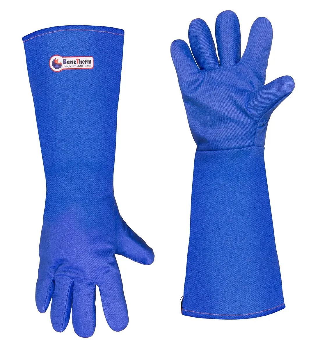 Luva Para Forno Industrial 5 Dedos 45 CM Azul Até 300º Benetherm CA 40593