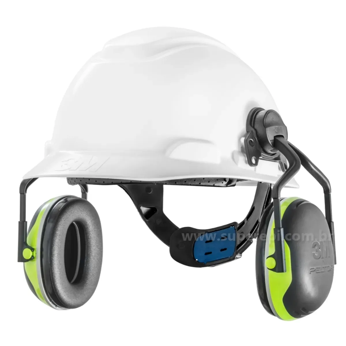 Capacete 3M H700 Ajuste Fácil Acoplado com Abafador Peltor X4P5E Dielétrico