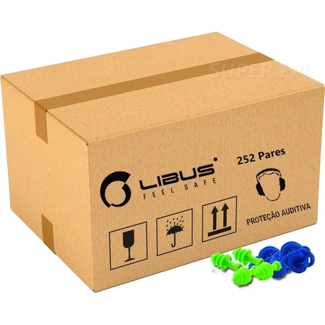 Protetor Auricular Polímero Libus Quantum 17DB CA 35981 Caixa 250 Pares