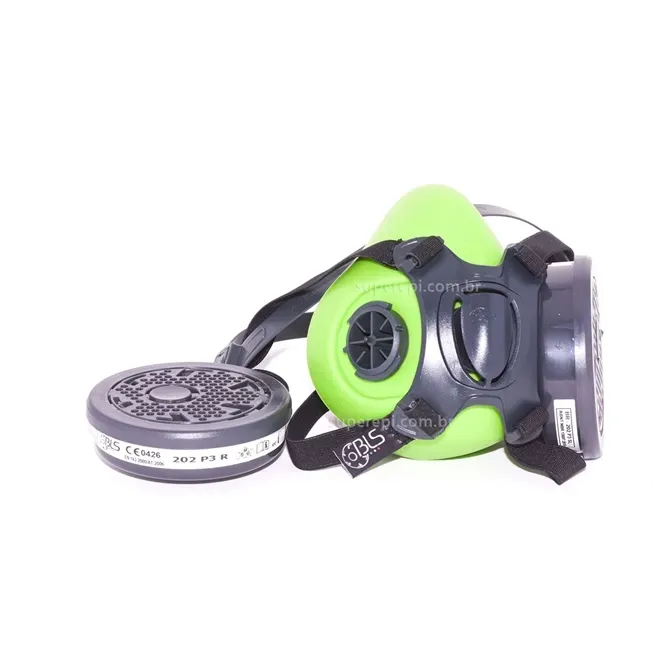 Máscara Semi-Facial BLS EVO 4000 Em Silicone Com 2 Filtros P3 Poeiras Tóxicas