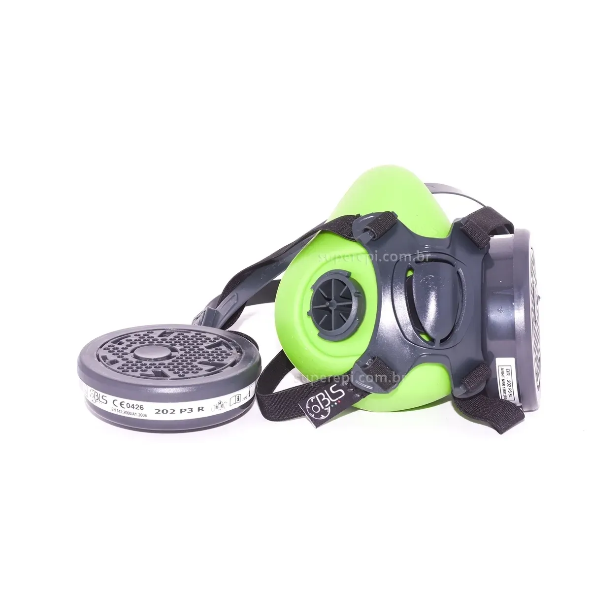 Máscara Semi-Facial BLS EVO 4000 Em Silicone Com 2 Filtros P3 Poeiras Tóxicas