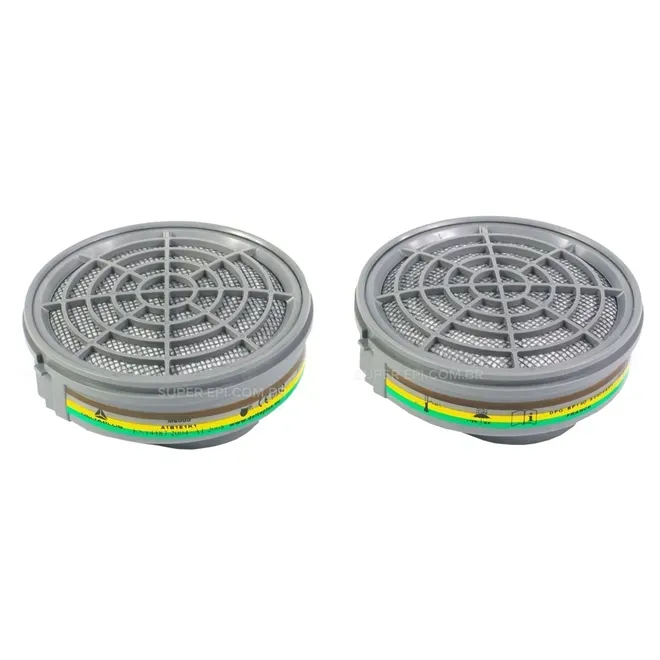 Filtro Abek 1 Multigases Para Máscara Semi-Facil Jupiter Delta Plus M6000 ABEK1 Par
