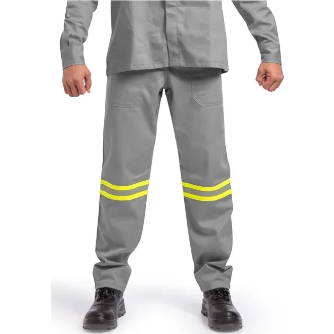 Calça Cinza Eletricista NR10 ATPV 11,0 Risco 2 Com Refletivo CA 41147
