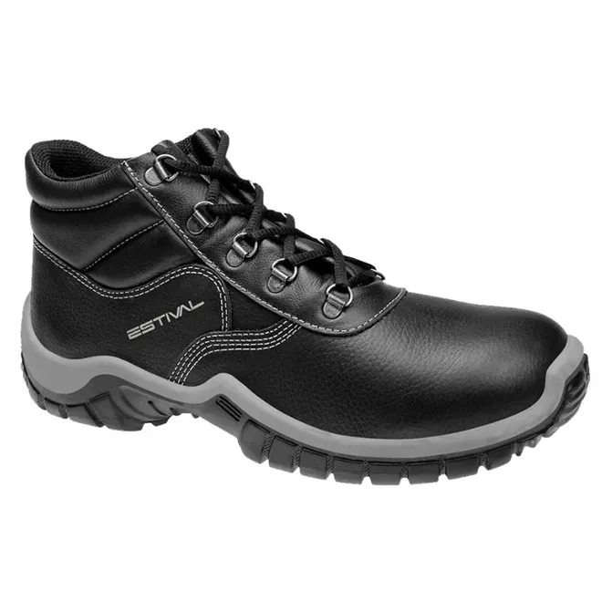 Bota de Segurança Em Couro de Amarrar Estival Com Bico Composite Preta CA 42553