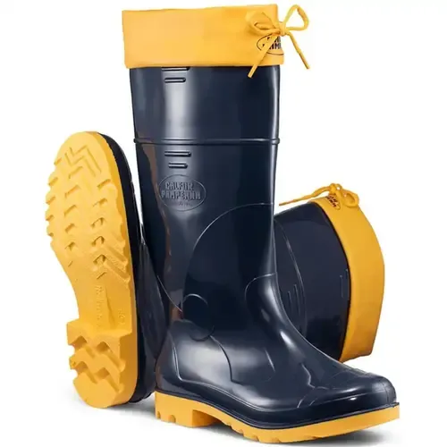 Bota de Pvc Calfor Pampeana Cano Longo Com Polaina Azul e Amarela CA 39764