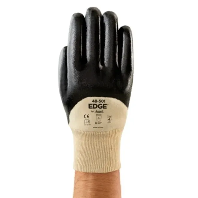 Luva Ansell Edge® 48-501 Banho Nitrílico 3/4 Repele óleos e líquidos CA 32719