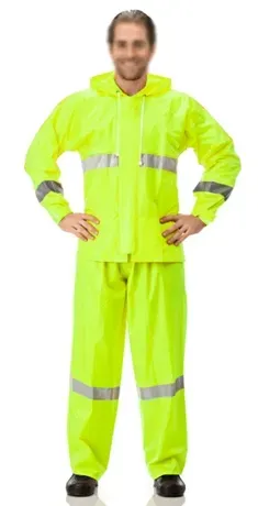 Conjunto Impermeável em Nylon Amarelo Limão Com Refletivo Vértice CA 28742