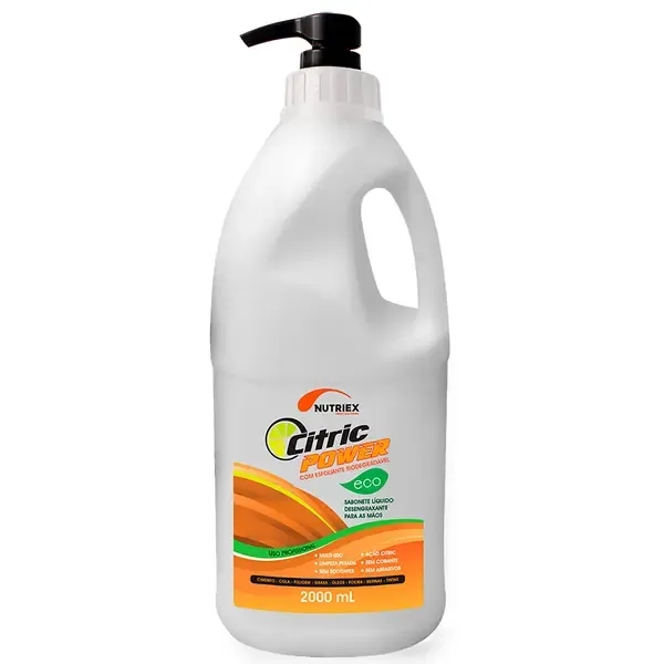 Sabonete Desengraxante Nutriex Citric Power 2 Litros Limpeza Pesada das Mãos