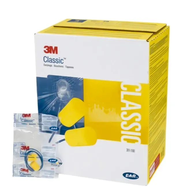 Protetor Auricular 3M Ear Classic em Espuma de Copolímero Com Cordão 16DB Caixa com 200 Pares