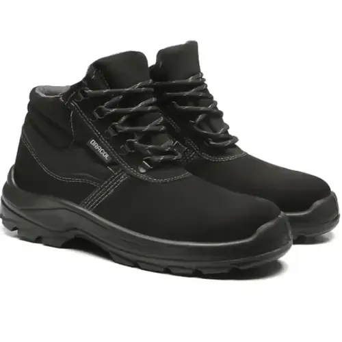 Bota de Segurança Nobuck Bracol Linha BAF Cor Preta Com Bico de Pvc CA 40872