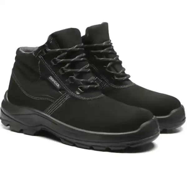 Bota de Segurança Nobuck Bracol Linha BAF Cor Preta Com Bico de Pvc CA 40872