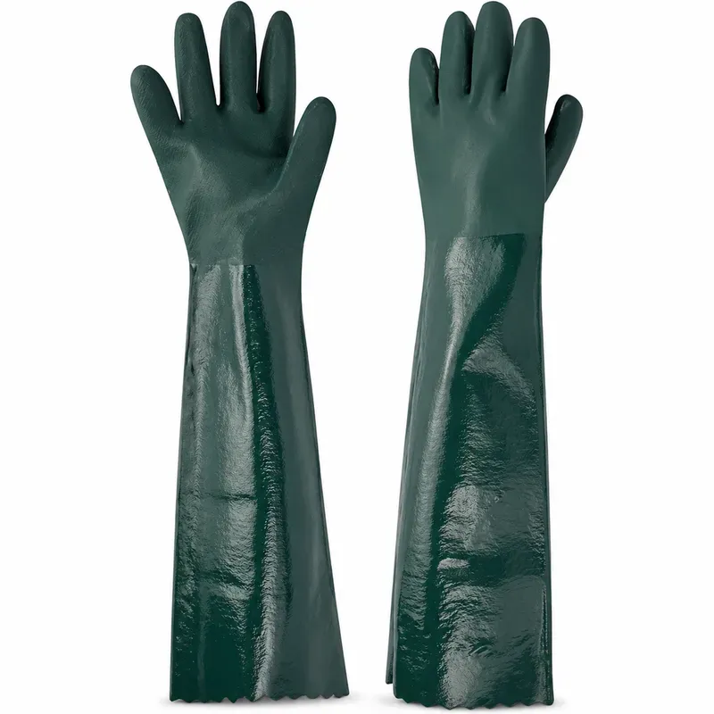 Luva Pvc Forrada Cano Longo e Palma Áspera Jundtex 70cm CA 30514