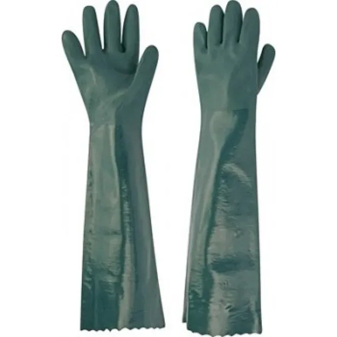 Luva Pvc Forrada Cano Longo e Palma Áspera Jundtex 70cm CA 30514