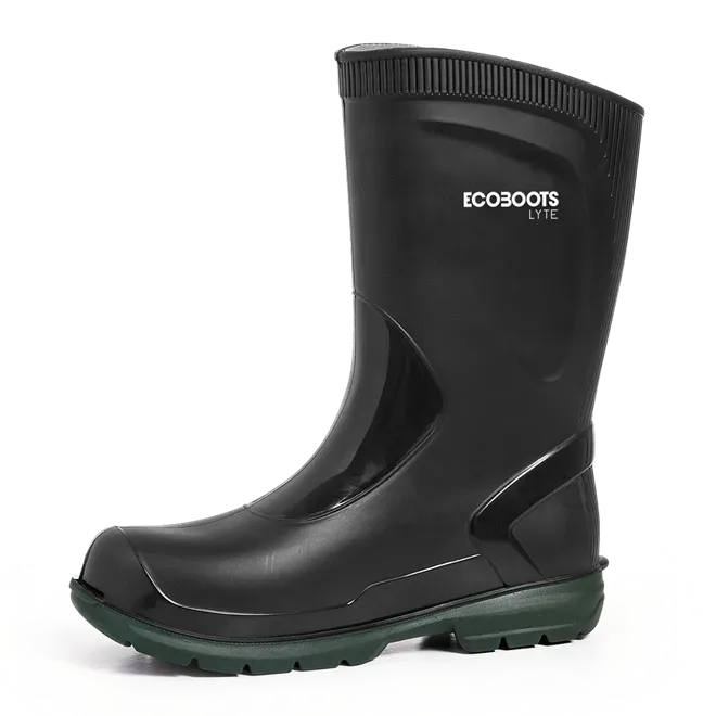 Bota de Pu Ecoboots Service Baixas Temperaturas Preta e Verde, Antiderrapante e Ultra Resistente CA 38589