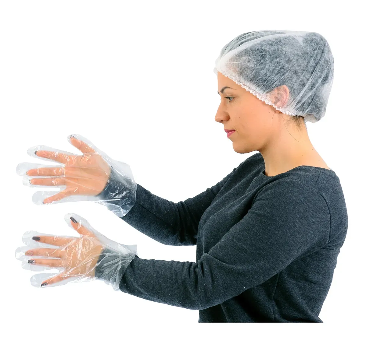 Luva Plástica Descartável Transparente Cano Curto Prevemax Embalagem Com 100 Unidades