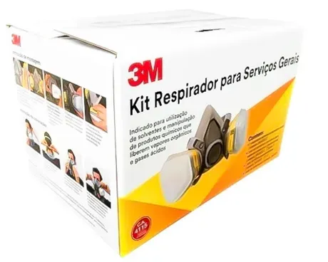 Kit Completo Respirador 3M 6200 Com Cartuchos e Filtros Para Serviços Gerais CA 4115