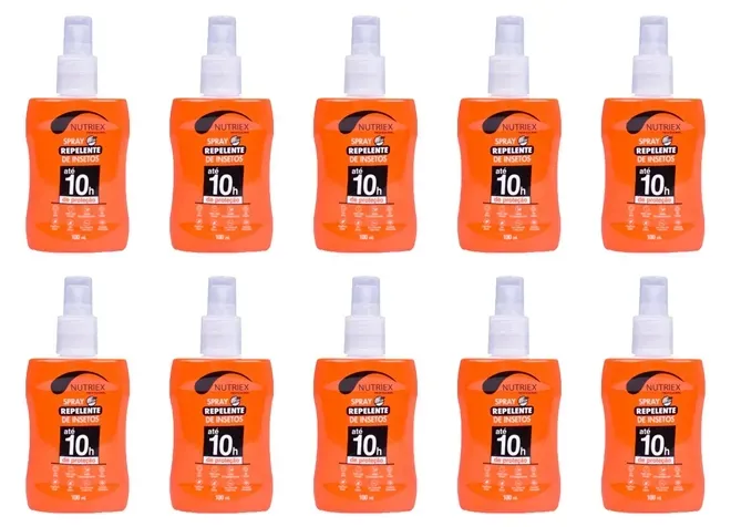 Repelente de Insetos Spray Até 10 Horas Nutriex 100ml - Caixa 10 Unidades