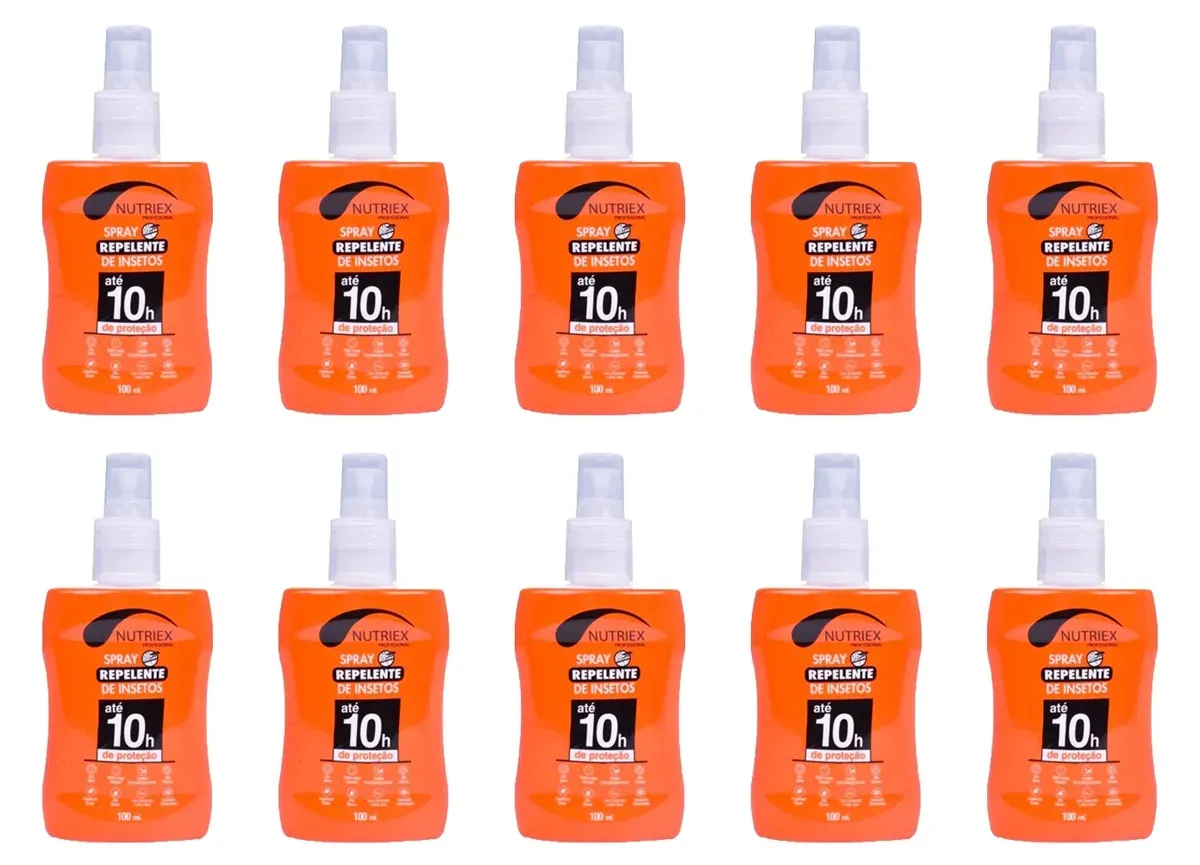 Repelente de Insetos Spray Até 10 Horas Nutriex 100ml - Caixa 10 Unidades