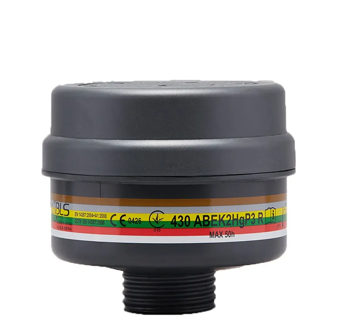 Cartucho BLS 430 ABEK2hgP3R Multigases, Mercúrio + P3 Compatível Com a Máscara BLS 5150