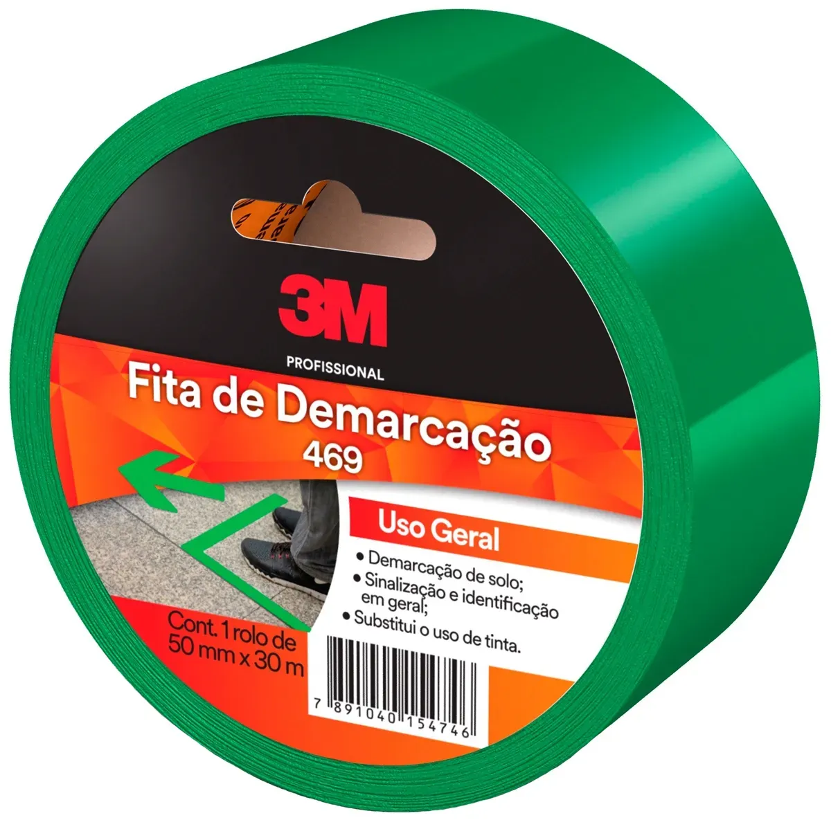 Fita Para Demarcação de Solo 3M 469 Verde 50MM x 30M  HB004210355
