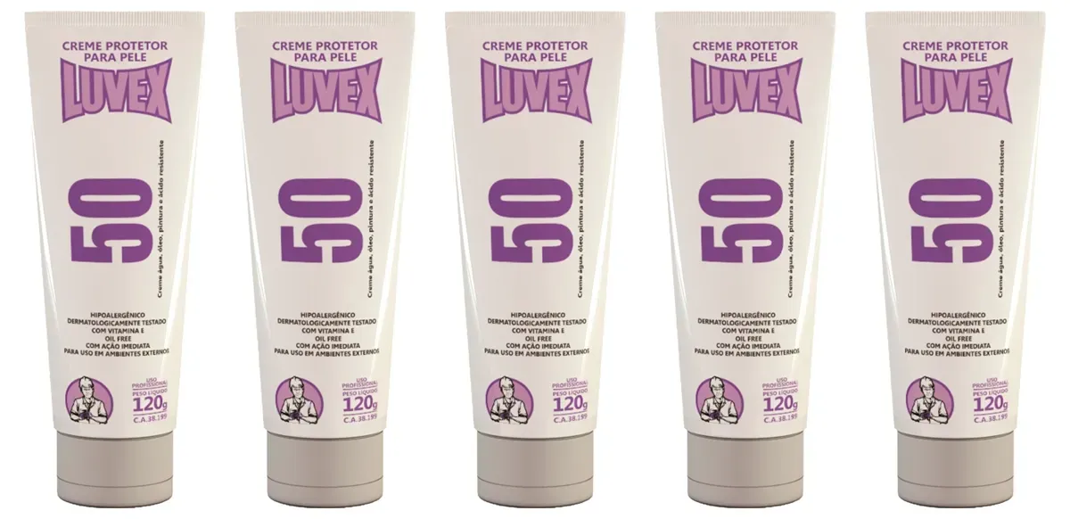 Creme Protetor Luvex 50 10 em 1 CA 38199 Kit Com 5 Unidades