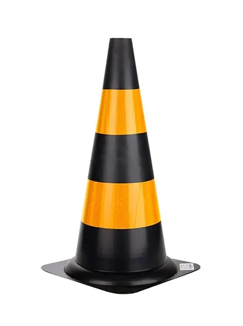 Cone de Sinalização Rígido e Refletivo 50 CM Delta Plus WPS1921 Preto e Amarelo