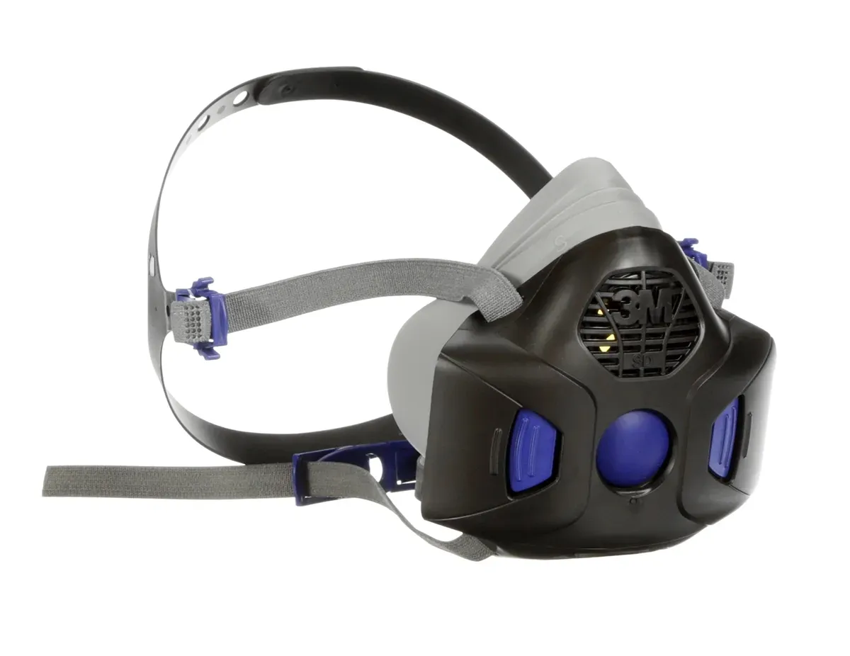 Respirador Reutilizável Semifacial 3M Secure Click HF-802SD Tamanho M Com Botão de Teste Vedação CA 44458