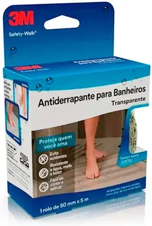Fita Autoadesiva Antiderrapante PVC 3M Safety Walk Transparente Para Pisos Molhados e Escorregadios 50MM x 5M HB004384663