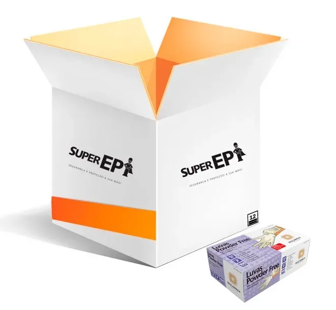 Luva de Procedimento em Látex Hospitalar Powder Free Descarpack sem Talco CA 44050 - Caixa Master 10 Dispenser