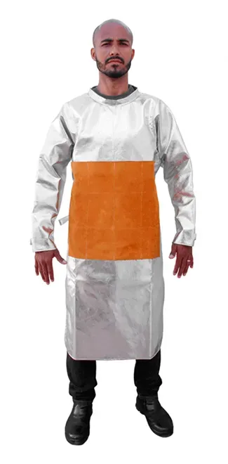 Avental com Reforço em Raspa Aluminizado Carbono 1,20 X 0,70 Benetherm para Calor Radiante e Respingos de Metais em Fusão 1400°C CA 45750