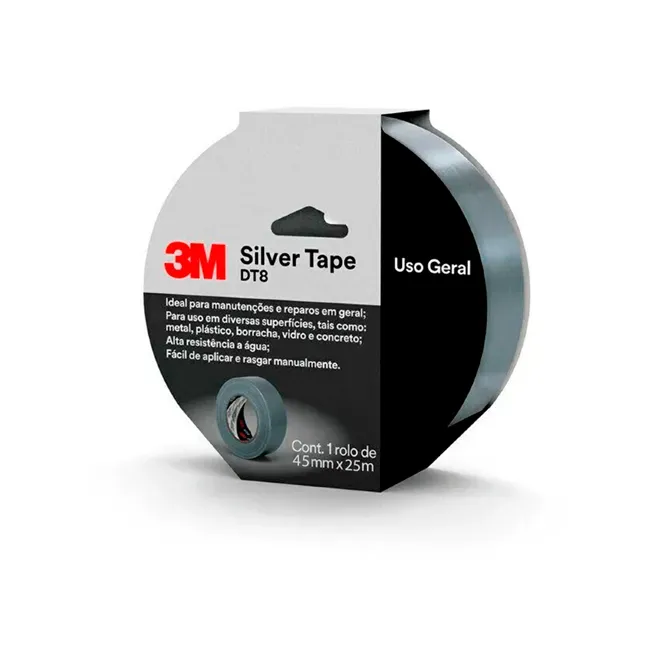 Fita Adesiva Silver Tape DT8 3M Scotch 45MM X 25M Resistente à Água HB004635494