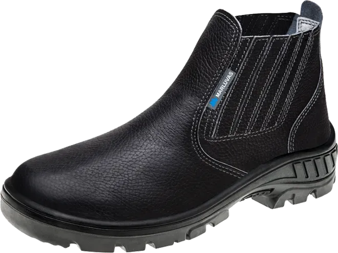 Bota de Segurança Marluvas 95B19-GI-BP Biqueira Plástica em Couro Fechamento Elástico CA 41422