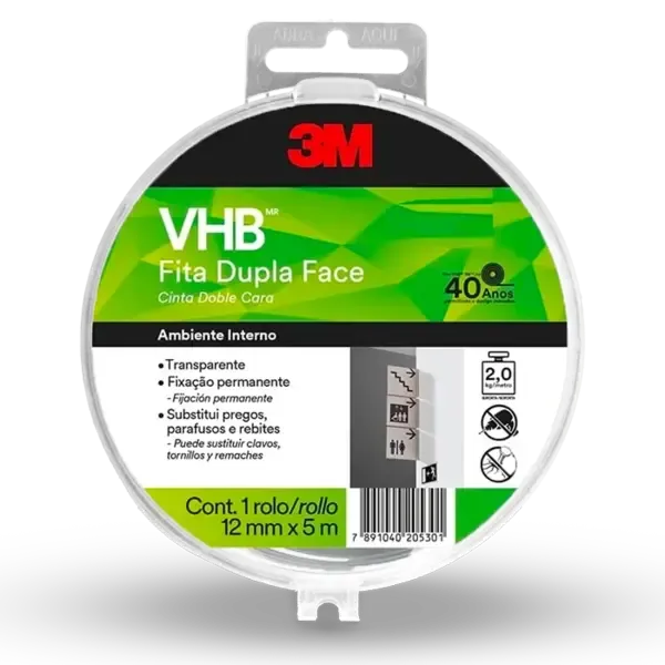 Fita Dupla Face 3M VHB 4910 12MM X 5M Ótima Alternativa de Fixação em Geral HB004522973