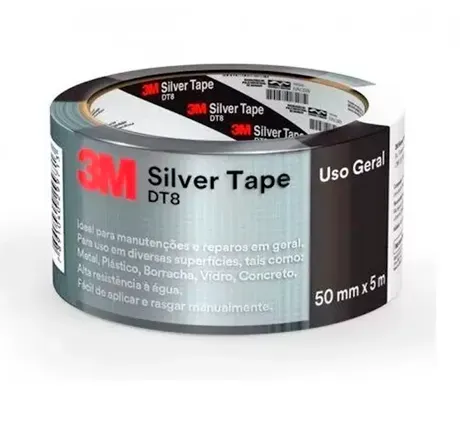 Fita Adesiva Silver Tape DT8 3M Scotch 50MM X 5M Resistente à Água HB004635478