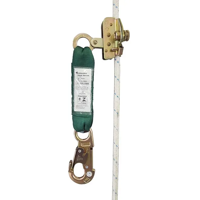 Trava Queda Para Corda 12mm Carbografite Em Aço Com Extensor CG-526