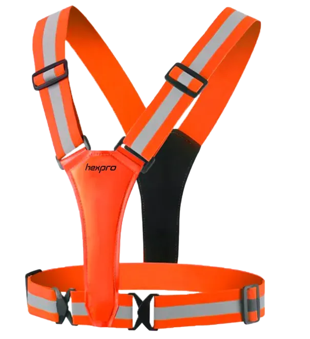 Colete Refletivo HexPro Laranja Sem Led com Tiras Refletivas HexGear