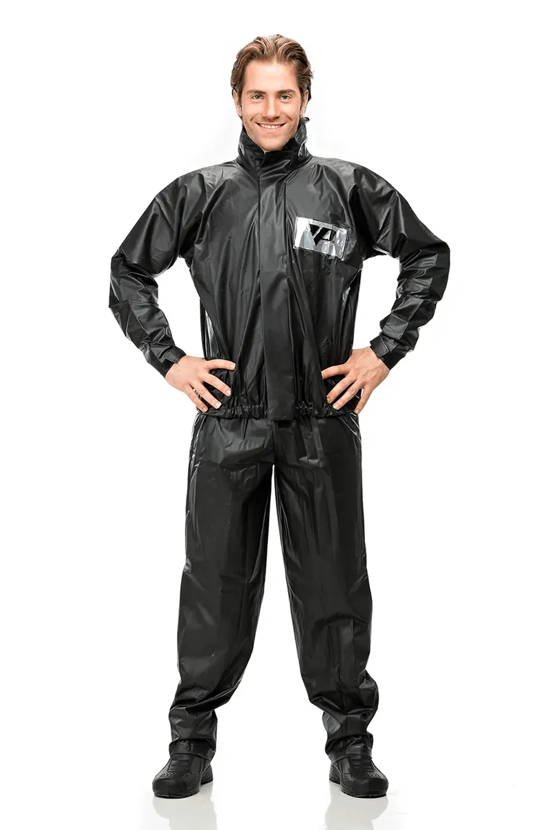 Conjunto Impermeável em PVC Pantaneiro Tornado Preto com Gola e Refletivo CA 43332/43406