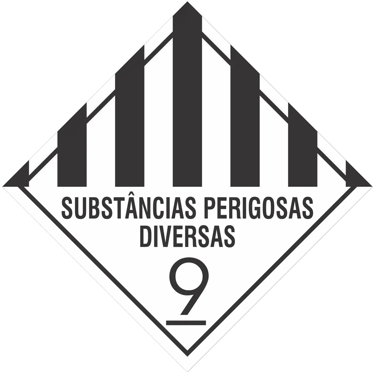 Placa de Risco Simbologia Para o Transporte e Armazenamento de Materiais Plastcor Substâncias Perigosas Diversas Classe 9 30 x 30cm