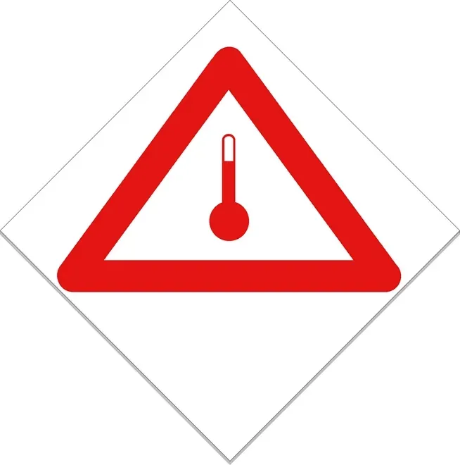 Placa de Risco Simbologia Para o Transporte e Armazenamento de Materiais Plastcor Temperatura Elevada 30 x 30cm