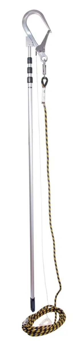 Vara de Manobra Telescópica Danny VIC27317 Regulável Até 7,5 Metros Com Corda de 12MM e Gancho Incluso de 110MM