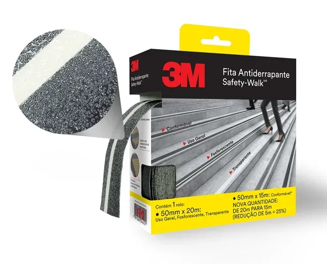 Fita Autoadesiva Antiderrapante 3M Safety Walk Fosforescente 50MM x 20M HB004521850