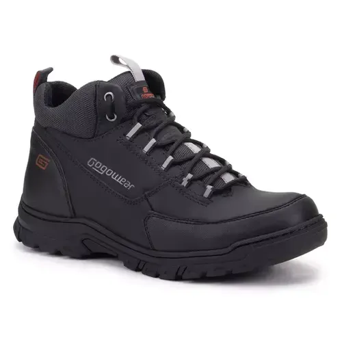 Bota de Segurança Gogowear Strong 100% Couro Preto Solado Emborrachado CA 43770
