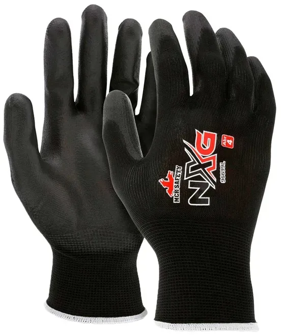 Luva Tátil MCR Safety NXG Preta em Poliéster Banho em PU CA 32845